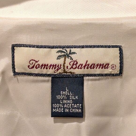 Tommy Bahama Men's Large 100% Silk Three Button Sport Coat Blazer in White - Picture 6 of 8